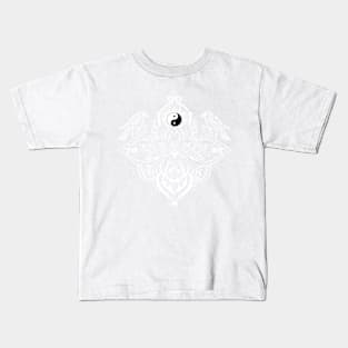 Yin and Yang Mandala Design with Birds Kids T-Shirt